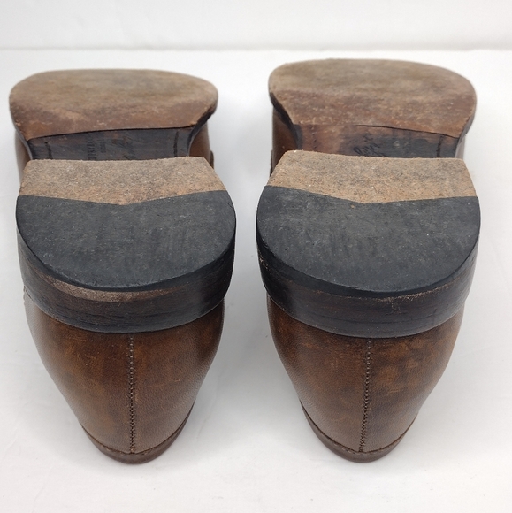 Frye John A. Men's Brown Leather Round Toe Office Slip On Penny Loafers Size 10 - Picture 12 of 16